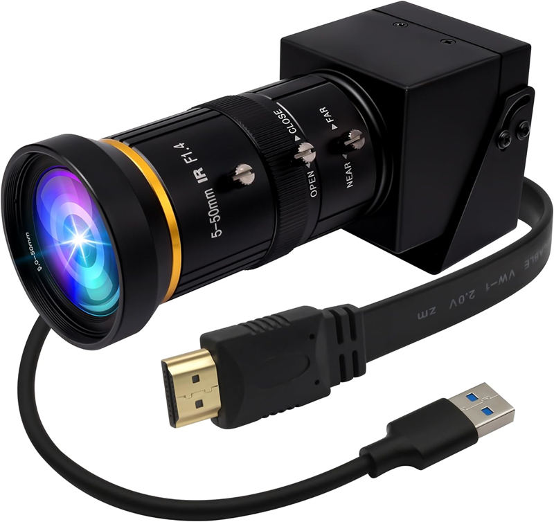 4K USB3.0 & HDMI Camera with Varifocal CS 5-50mm Lens Manual 10X Optical Zoom - Click Image to Close